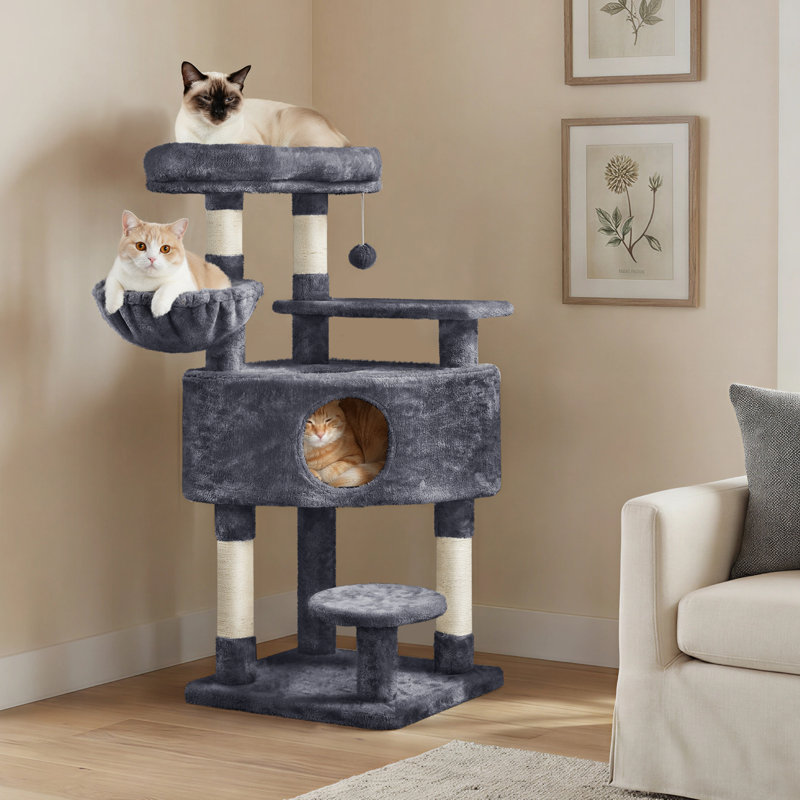 Arbre à chat H 46 "Burrowsville, Gris foncé