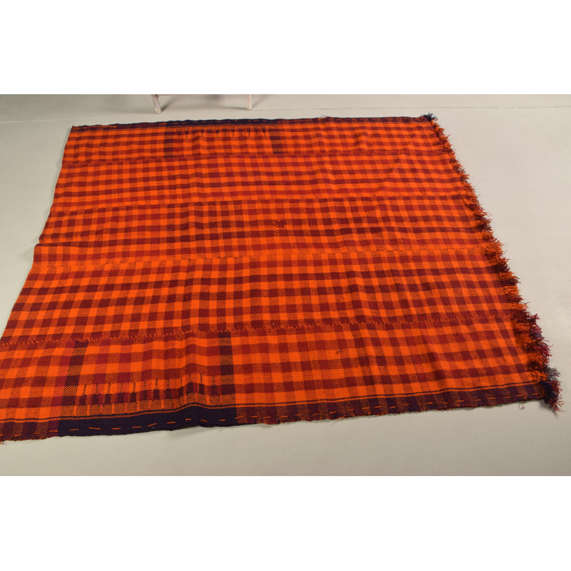 Tapis turc rétro orange vif - style tribal pour la maison ou l'intérieur