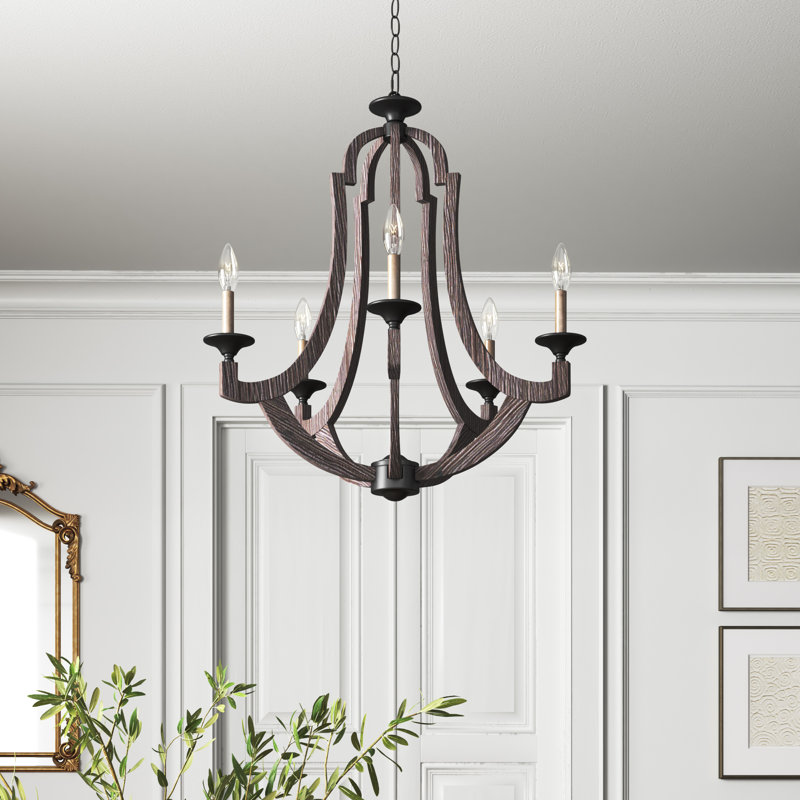Lustre empire à 5 lumières de style bougie Cromaghs