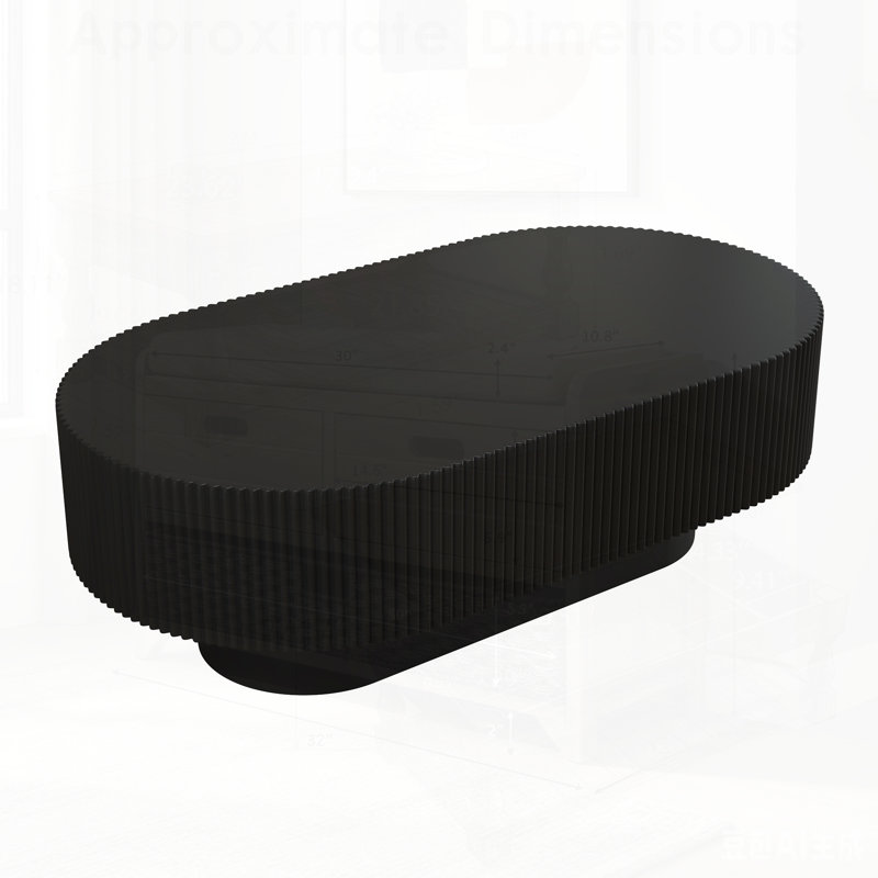 Table basse Elegant Farmhouse, Black, 19.5" H x 48.4" W x 26.7" D