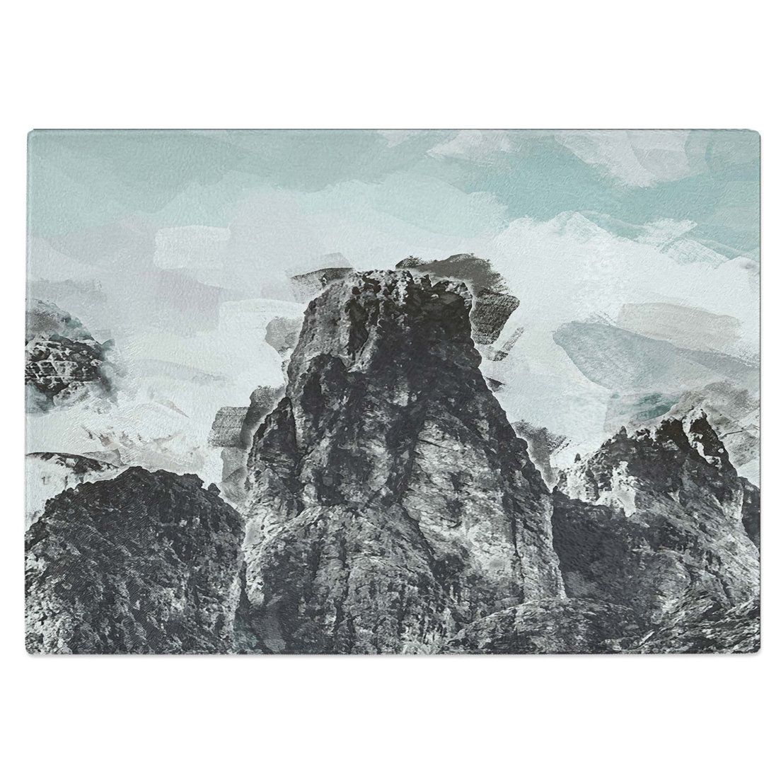 Glass Mountain Range in Italy in Abstract Chopping Board