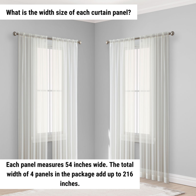 Dipankar Sheer Curtain, Ivory, 54" W x 72" L
