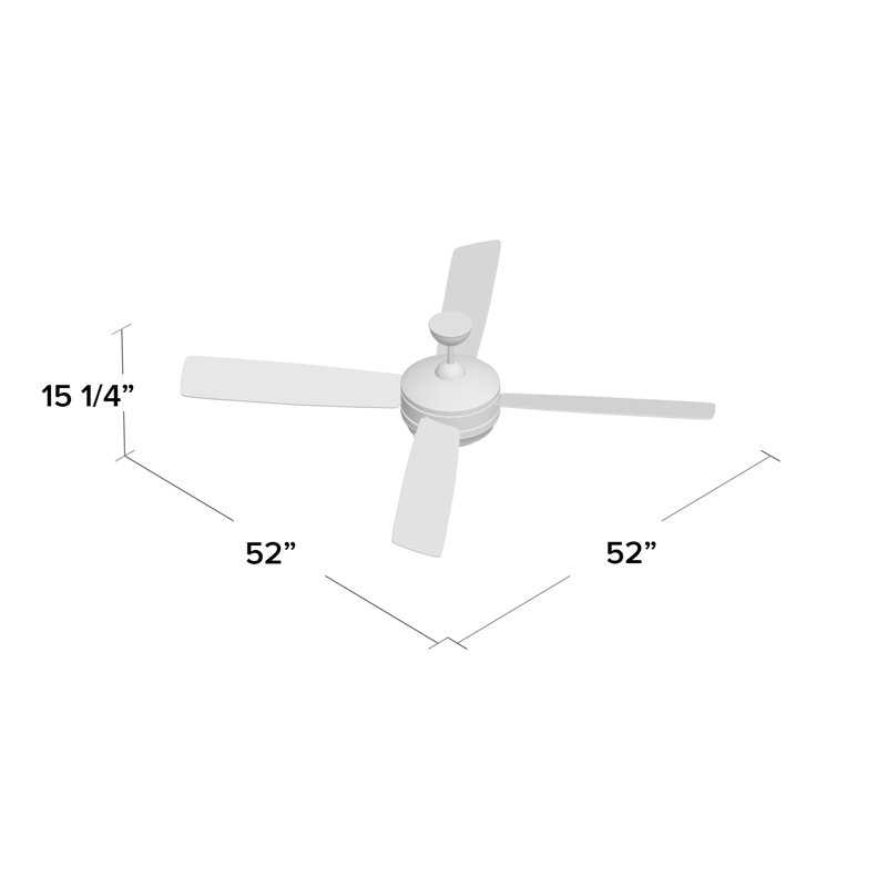 52'' Ceiling Fan, Brushed Satin Nickel with Brushed Nickel/Maple Bla