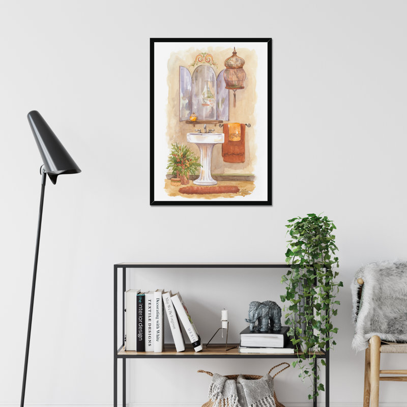 Bath in Spice I 1 Piece Painting, 80cm H x 55cm W, Black Framed Paper Print