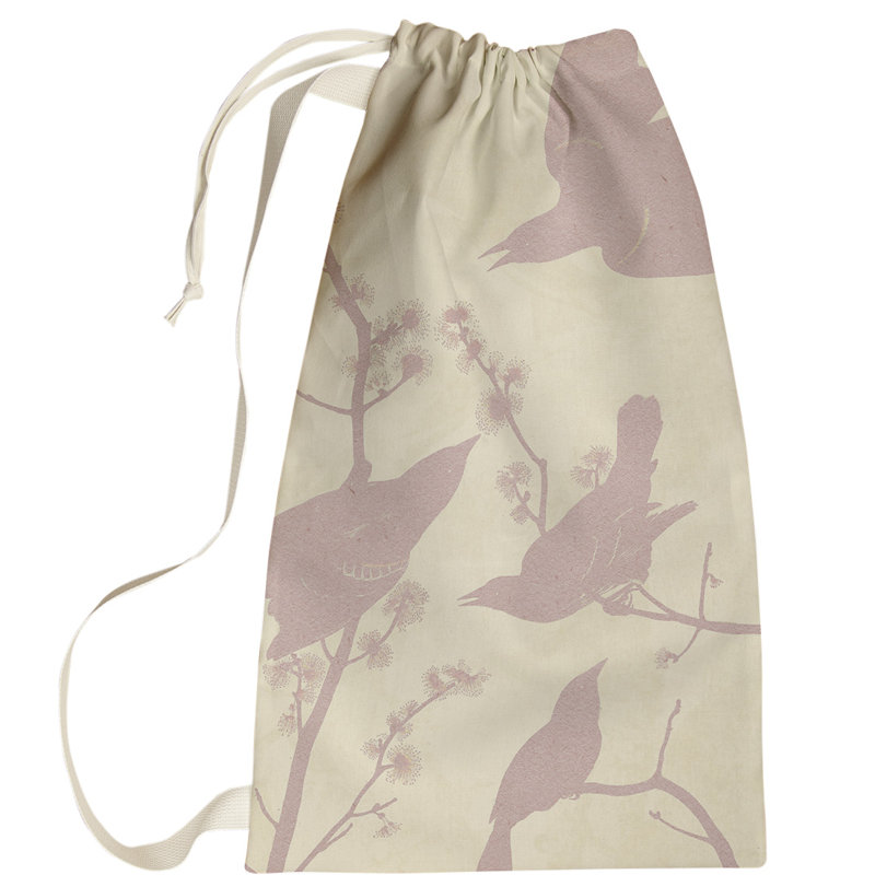 Maciejewski Fabric Laundry Bag with Handles, Large (76.5" H x 29.5" W x 1.5" D), Pink/Red