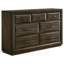 Ensemble de chambre à coucher pour très grand lit 4 pièces Lahi, lit à panneaux, commode, table de chevet, bois brun-137563201