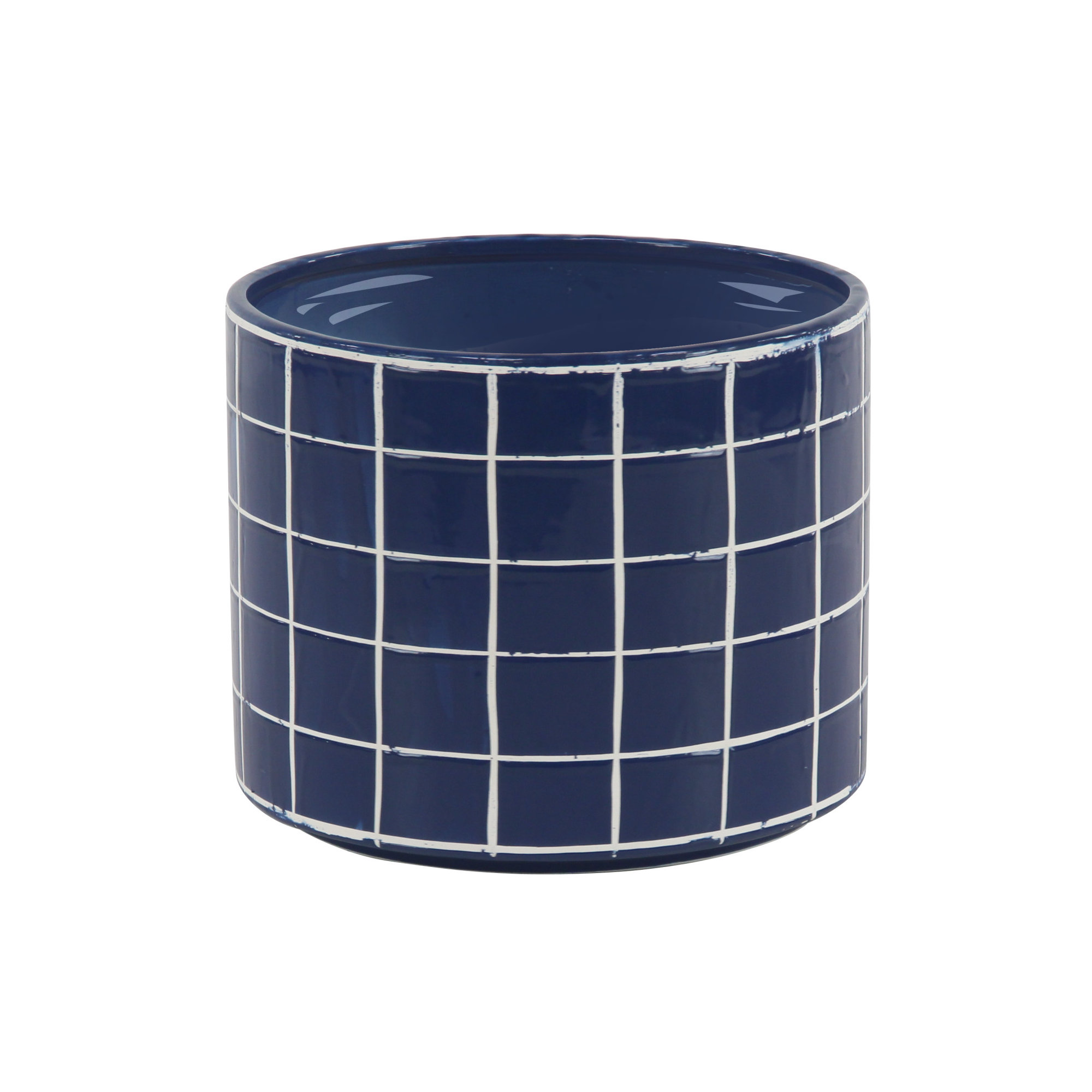 Crete 10'' Ceramic Table Vase, Blue/White