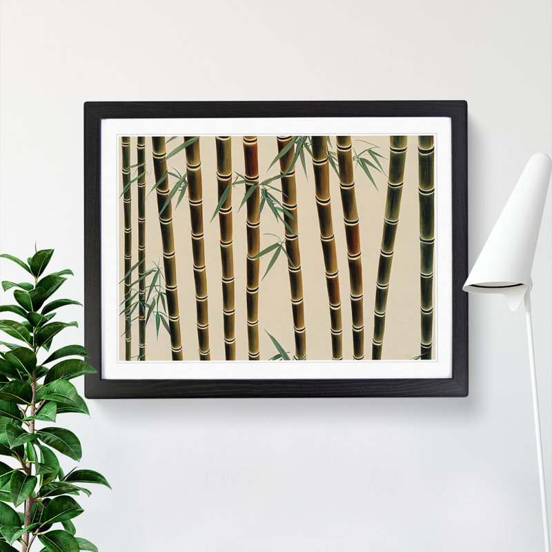 Enthralling Bamboo Forest - Single Picture Frame Print, 25cm H x 34cm W x 2cm D, Black