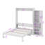 Grand lit escamotable grand format avec armoire latérale et tablette de rangement multifonctionnelles