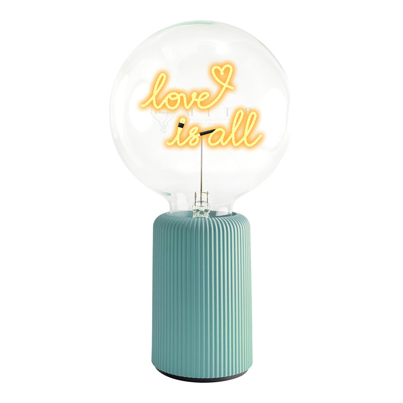 Ampoule AMOUR EST TOUT ambre avec lampe de table portative Pop Nomad, Bleu, H 19 po x l 4,92 po x P 13 po