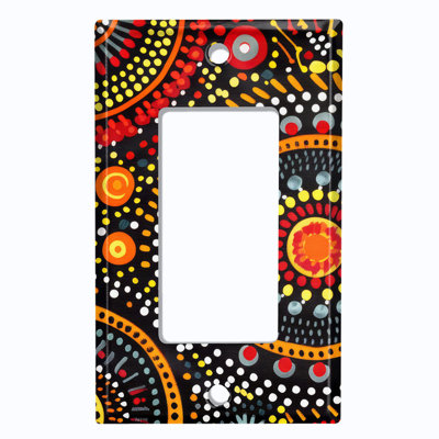 Metal Light Switch Plate Cover; US Standard Size 1 Gang GFI Rocker - Dot Art