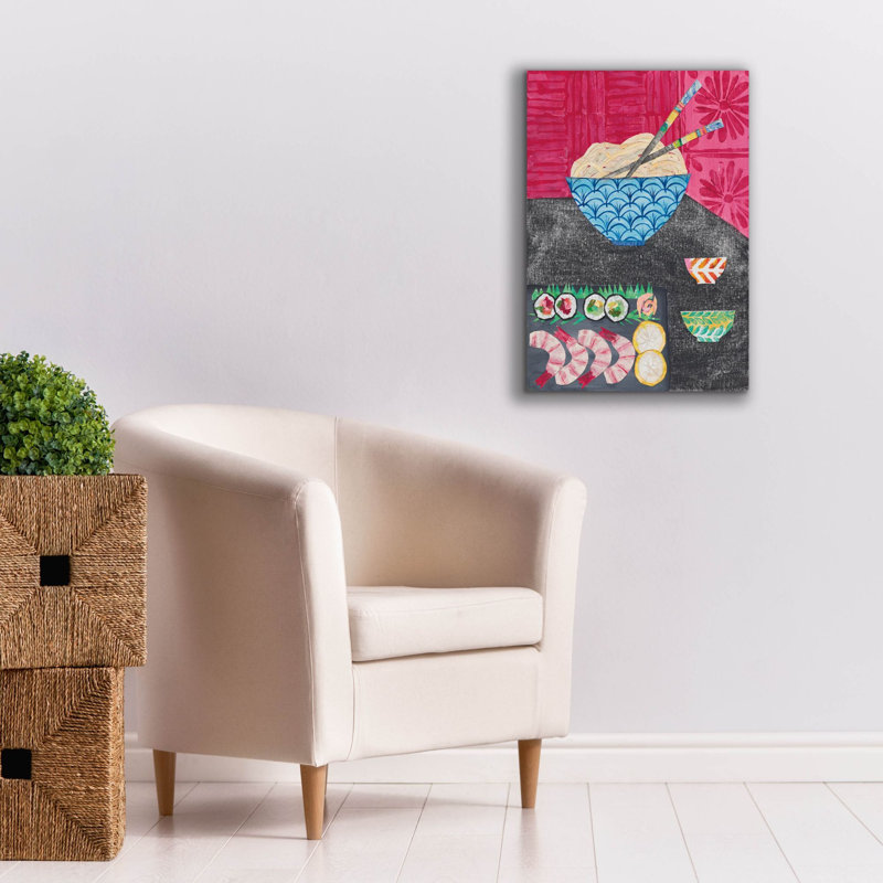 Toile épique Graffiti «Tablescape sushi» par Courtney Prahl, 18 po x 26 po, H 26 po x l 18 po