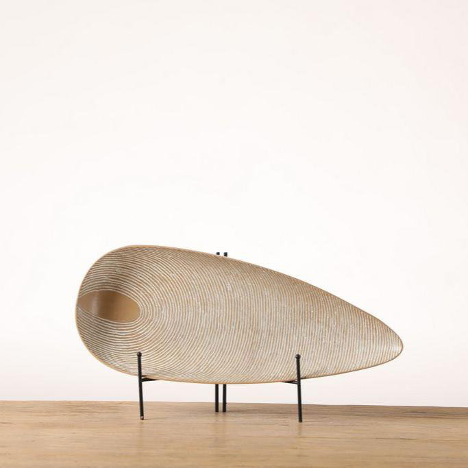Ensemble de porte-bougie et plateau Sunburst, Brun clair, H 2 po x l 8 po x P 20 po