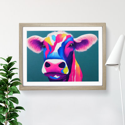 Colourful Cow Vol.3 Abstract - Framed Print