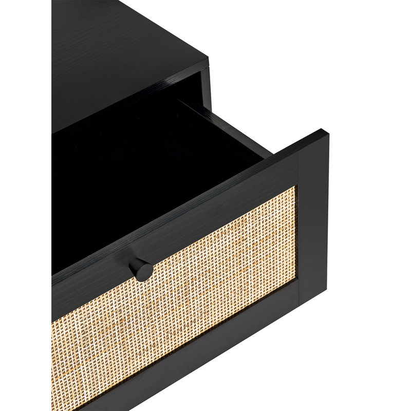 Bourges 50cm W Bedside Table, Black