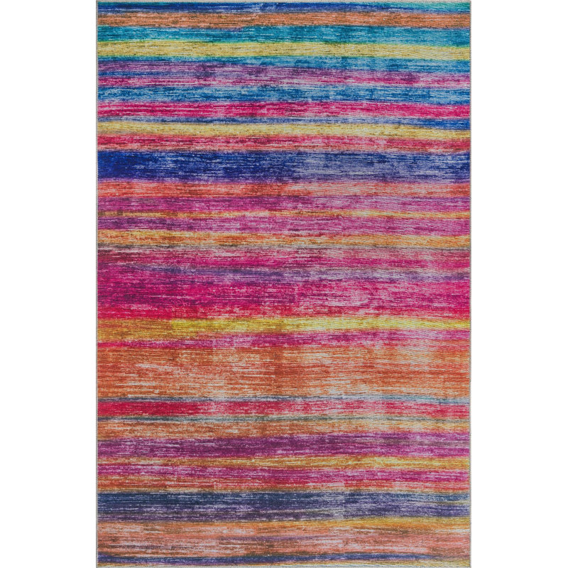 Ikhasa Chenille Abstract Indoor Rug, Rectangle 6' x 9'