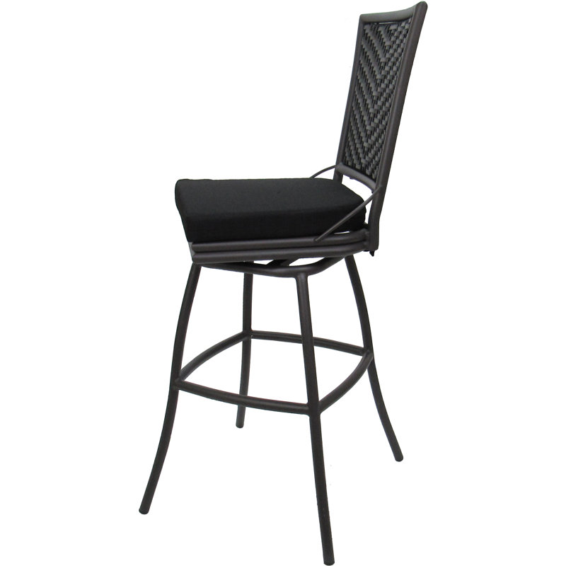 Tabouret de bar d'extérieur d'extérieur très haut 34 po sans accoudoirs, Noir, Black, Counter Stool (26” Seat Height)