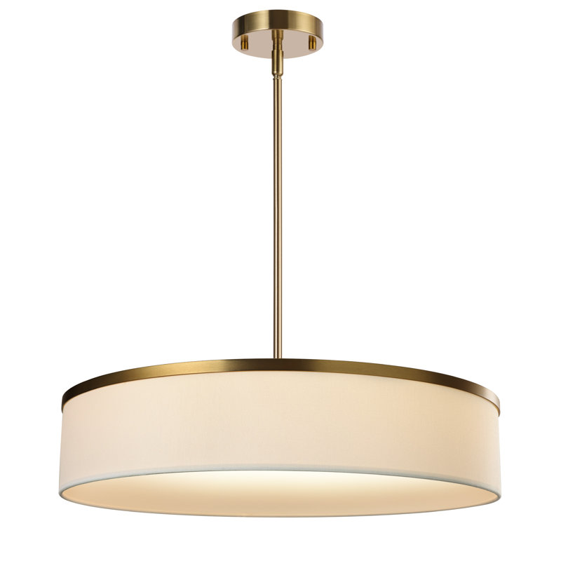 Lustre cylindrique 19,6 po, Or brossé, H 50,5 po x l 19,6 po x P 19,6 po