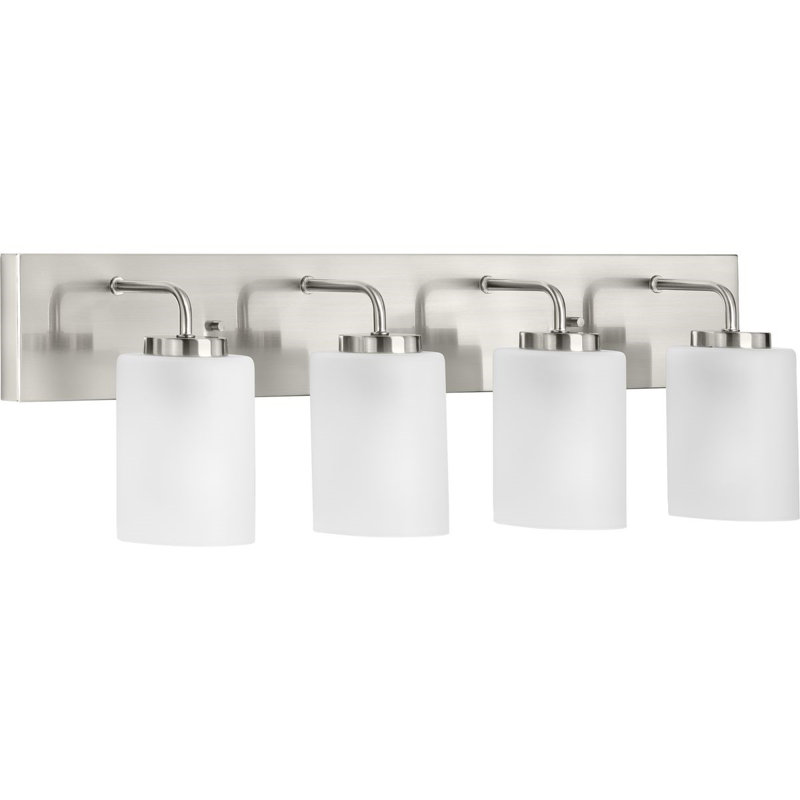 Éclairage pour salle de bain 4 lumières DEL à intensité variable, Nickel brossé