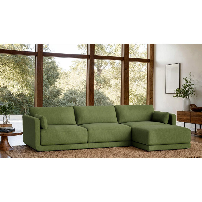 Eva Sofa With Chaise (116"), Performance Weave - Spruce
