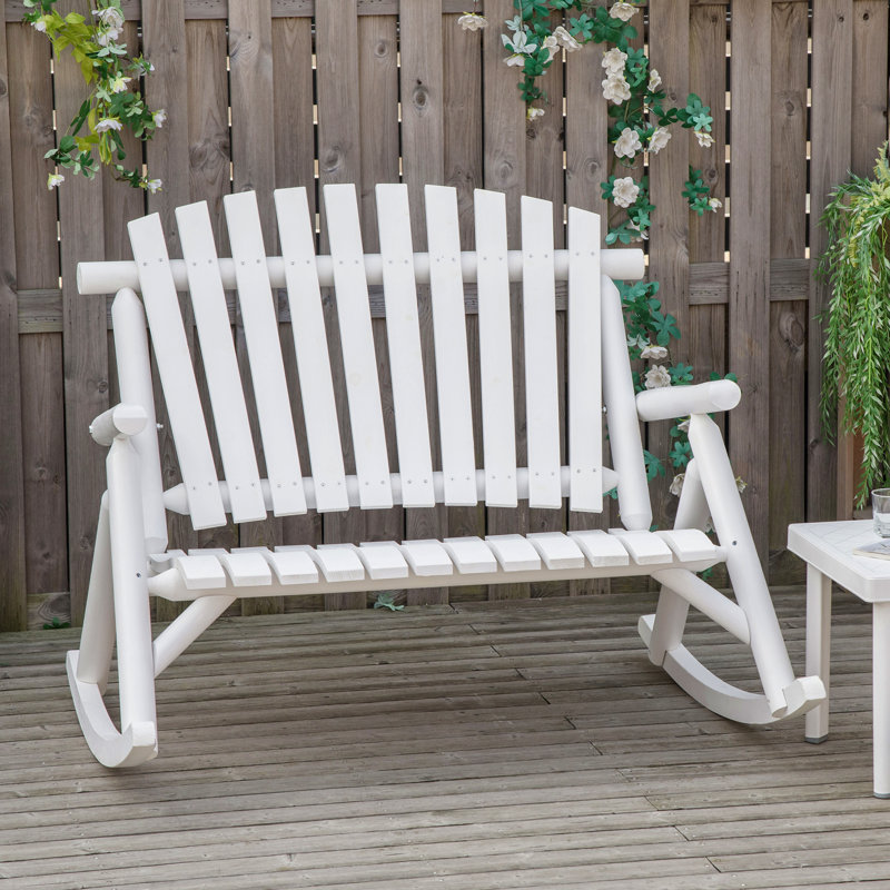 Chaise berçante d'extérieur en bois Outsunny