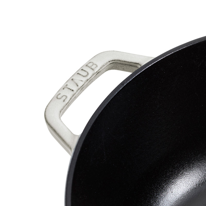 Staub Cast Iron Round Cocotte, Dutch Oven, 5.5-Quart, Serves 5-6, Made In France, Peony Pink, White Truffle