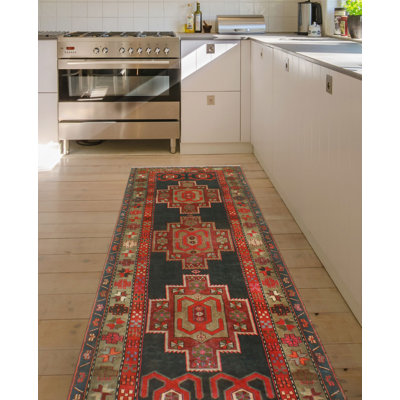 Tapis de couloir gris anthracite Fine Vintage
