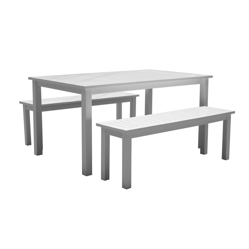 Bowery 59'' Rectangular 6 - Person Outdoor Dining Set, White