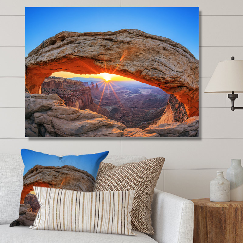 Sunrise Mesa Arch Canyon dans l'Utah, H 12 po x l 20 po x P 1 po, Toile tendue