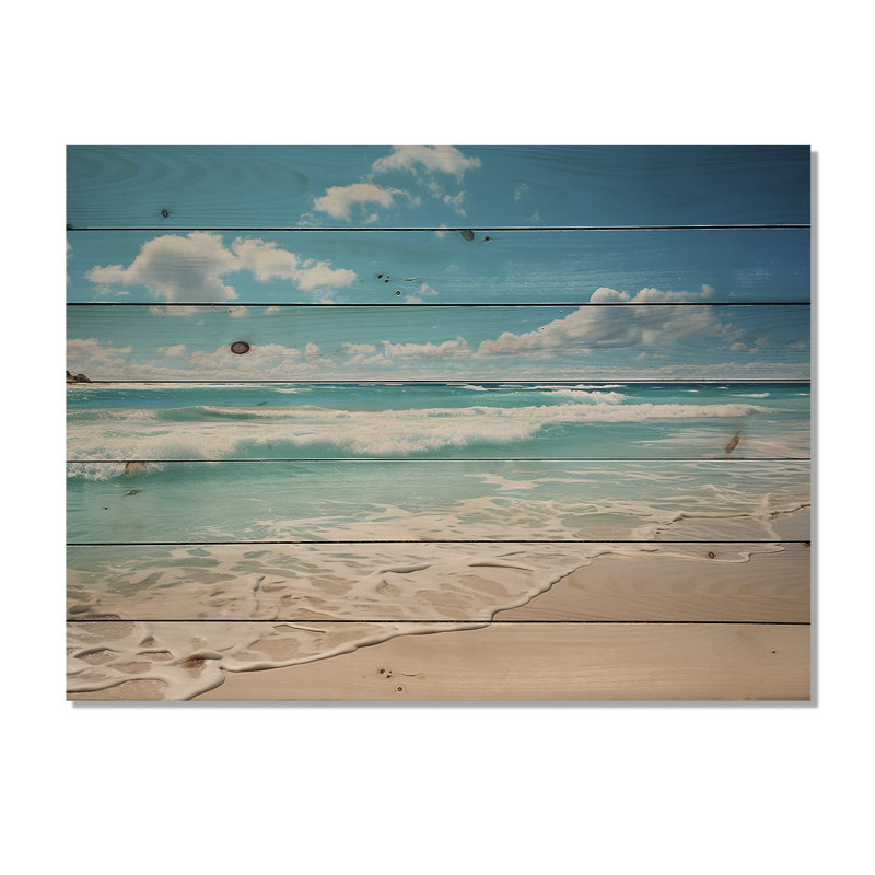 Indre Scenic Landscape Coastal Serenity VII sur impression sur bois, H 24 po x l 32 po x P 0,78 po