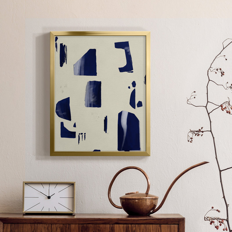 «Fragment Abstraction I», reproduction encadrée de qualité supérieure - prête à être accrochée, Pas de tapis, Toile tendue