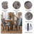 62.99" -78.74" Extendable Dining Table Set, Black&Brown Dining Room Table & Velvet Dining Chairs with Wood Leg, Rustic Kitchen Dining Table and Chairs Set, Modern Dining Table Set-1357237209-1357237283