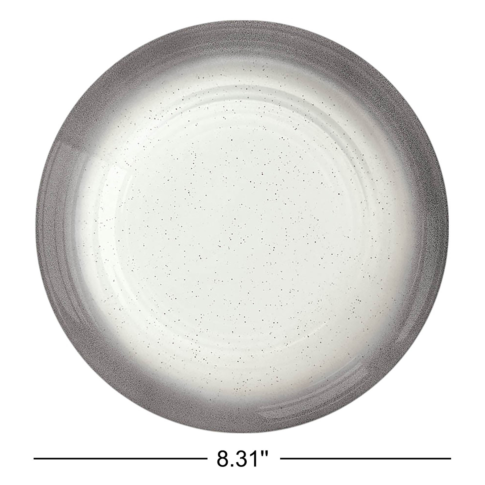 Careen Rim Speckle Melamine Salad Plate, Gray