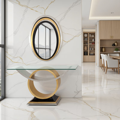 62'' Glass Top Console Table