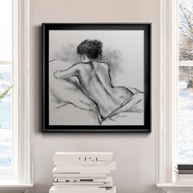 Doux dimanche I - cadre photo, reproduction d'art sur toile, Cadre noir, H 17,5 po x l 17,5 po x P 1,5 po