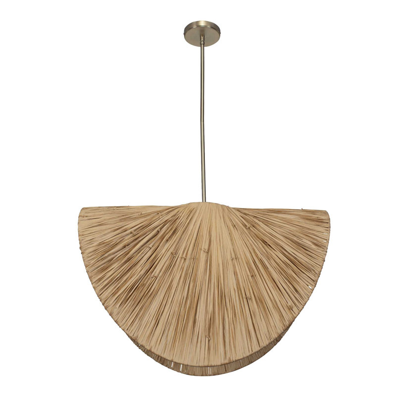 Uttermost Bend 1 Light Raffia Pendant