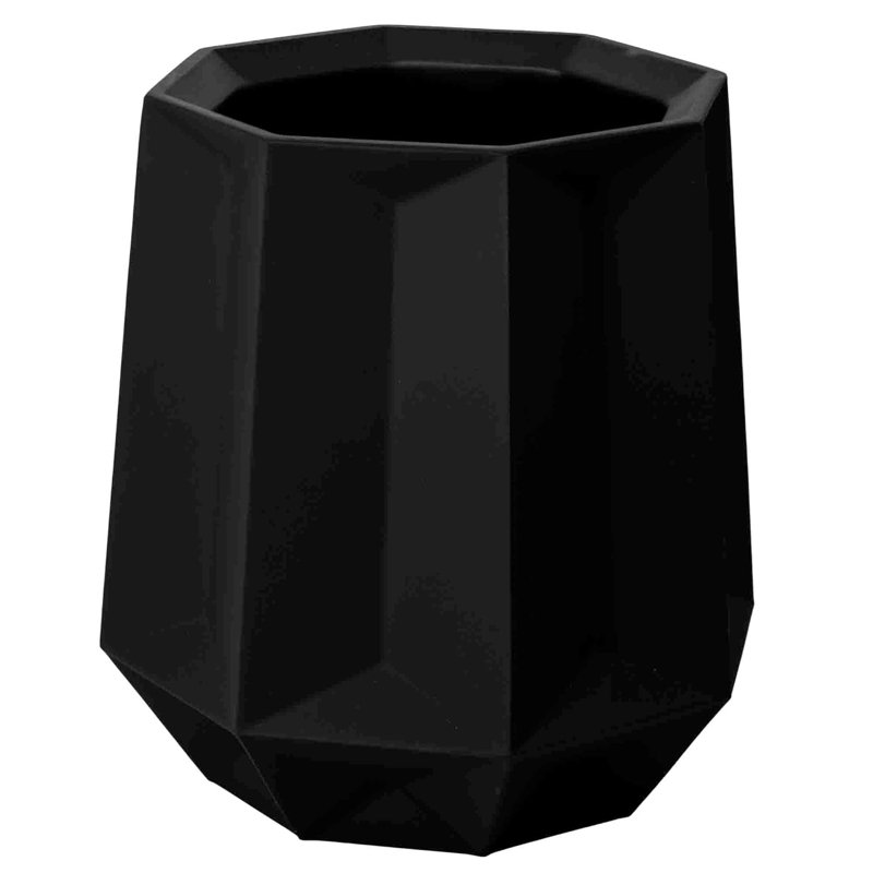 Acento 1.3 Gal., Octagonal Resin  Open Top Waste Bin in Soft Touch Black