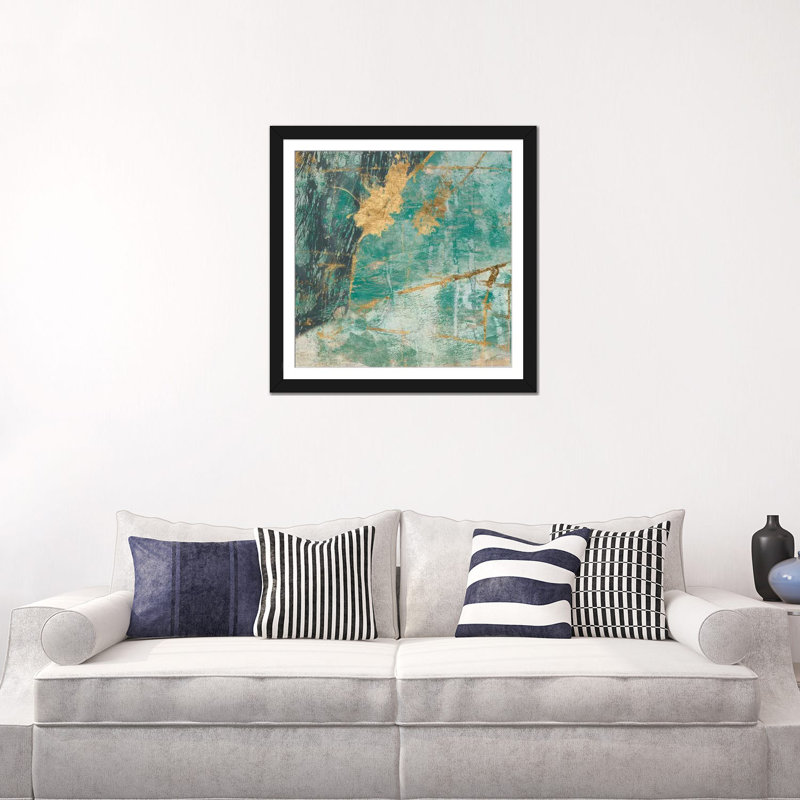 «Teal Lace I», reproduction sur toile, H 48 po x l 48 po x P 1,5 po, Toile tendue, Blanc