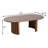 51" Oval Wood Coffee Table, Modern Center Table for Living Room-392205645