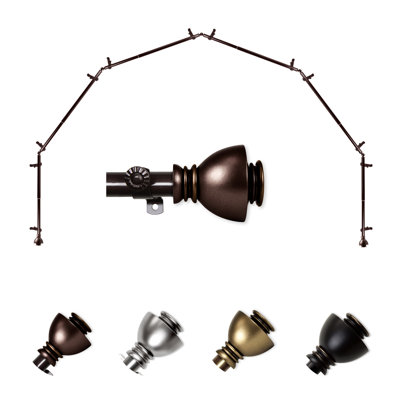 Haubstadt Adjustable Bay Window Single Curtain Rod