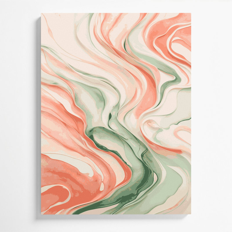 Aquarelle abstraite, art mural sur toile beige 67, H 11 po x l 14 po