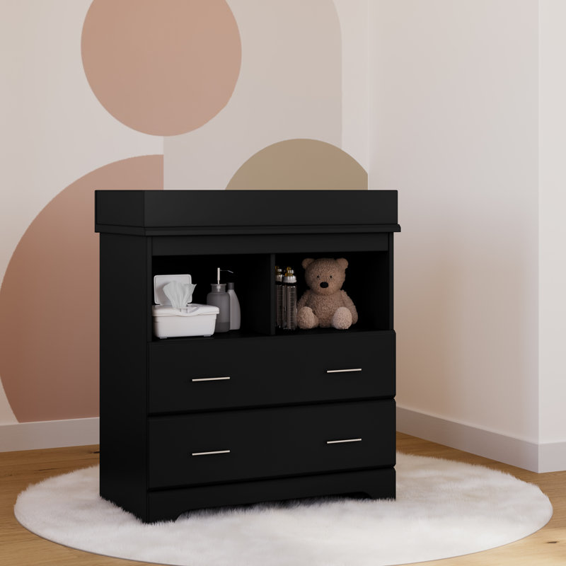 black changing table dresser Lolly 3-Drawer Changer with Removable Tray Designed to grow with your child BOLUO Black Changing Table Dresser