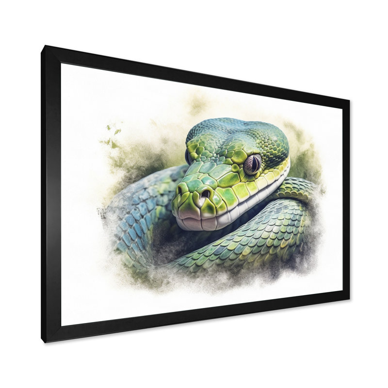 " Wild Snake II ", Black Single Picture Framed, 30" H x 40" W x 1.5" D