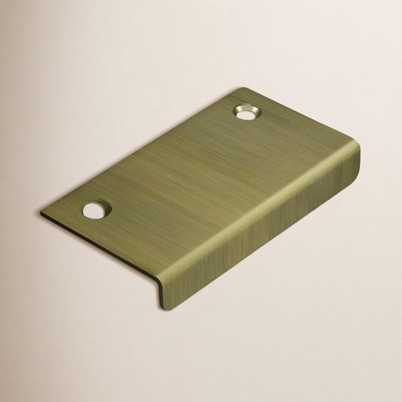 Deltana DCM215U26 Drawer, Cabinet, Mirror Pull, 2" x 1-1/2" in Polished Chrome, 3", Antique Brass