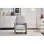 Chaise berçante en coton et lin avec repose-pieds réglable-1295063854