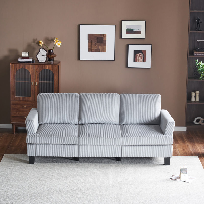84'' Upholstered Sofa, Gray