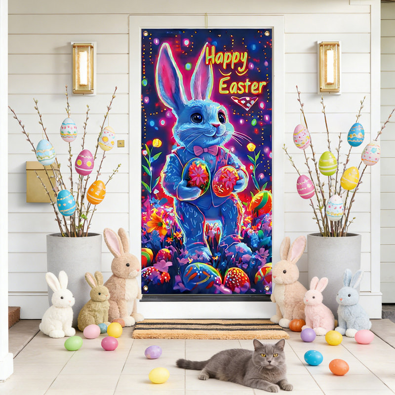 Kbndieu Easter Door Curtain Party Decorations