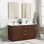 Meuble-lavabo double 60 po avec plateau en pierre composite et miroir Cloverfield-93496134-93496135