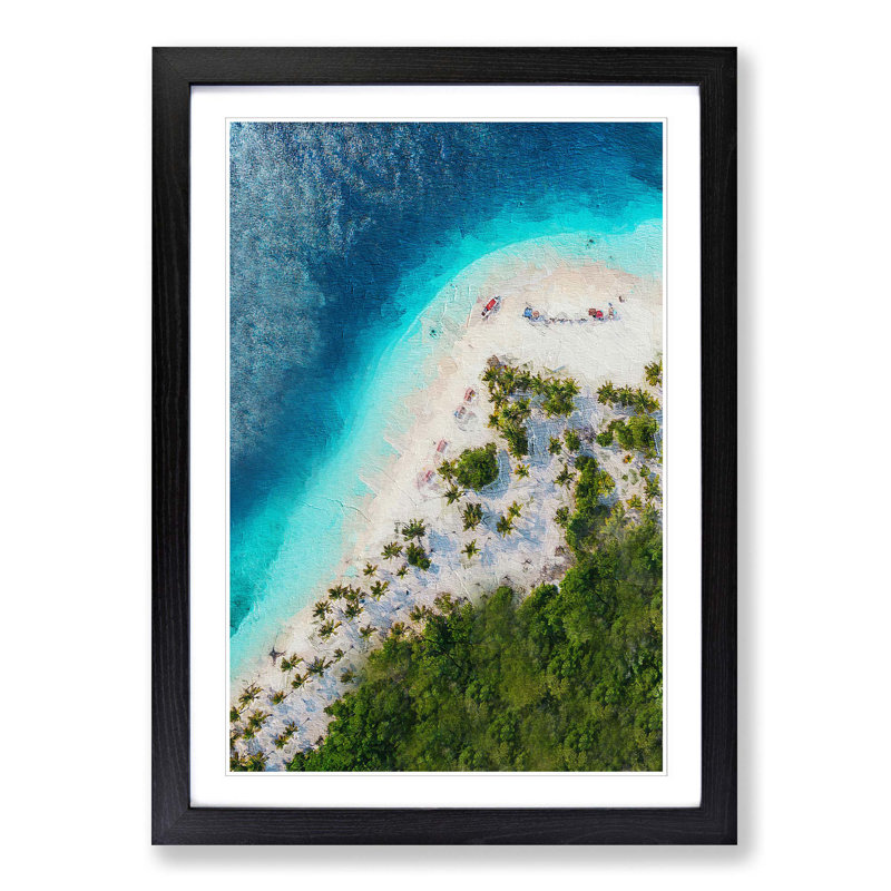 Beach In Caracas Venezuela - Single Picture Frame Painting, 33cm H x 24cm W x 2cm D, Black Framed