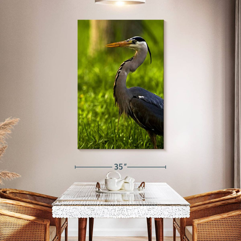 Brampt Grassland Grey Heron, 51" H x 34" W